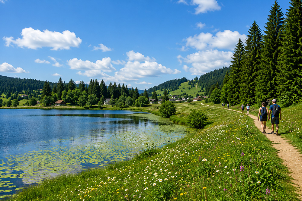 Balade autour du lac de Lamoura dans le Haut-Jura